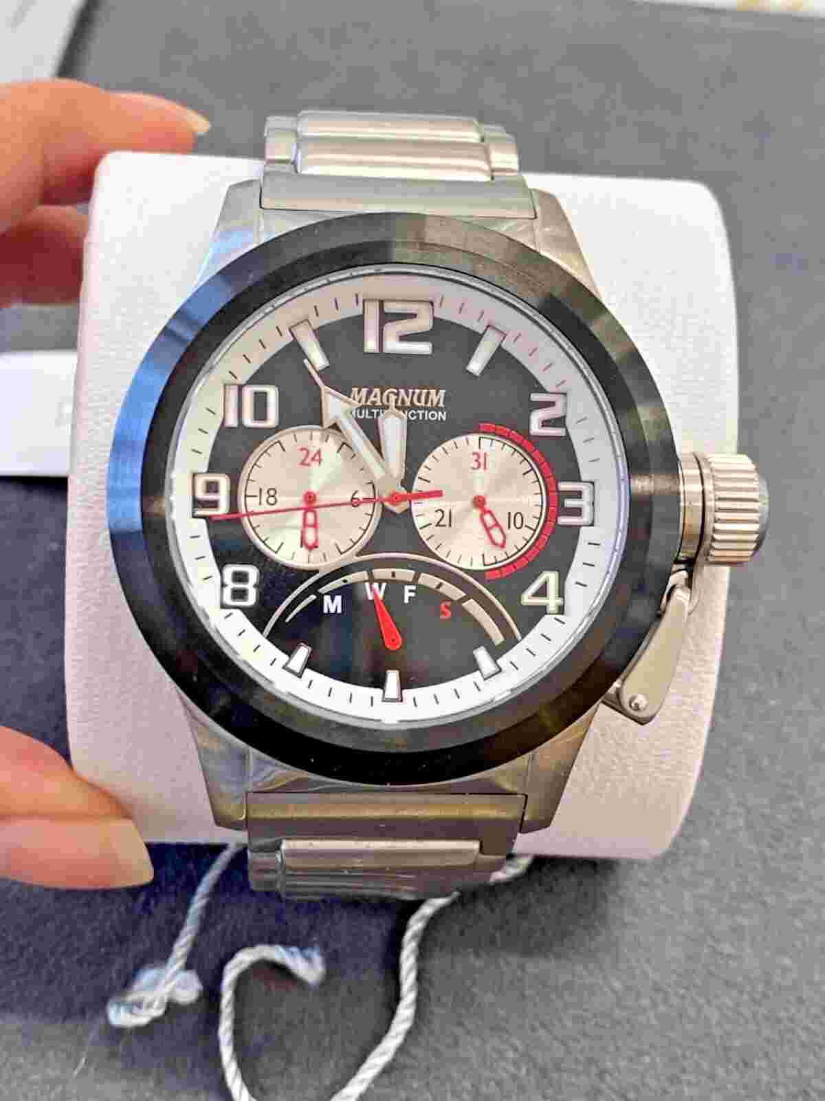 NEW Magnum Stainless Steel Quartz Analog Watch CASE SIZE 48.00 MM