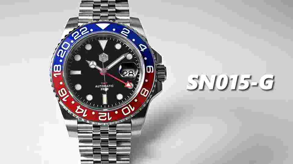 San Martin 2024 Mechanical Watch Luxury NH34 GMT Automatic Luminous SS Watch