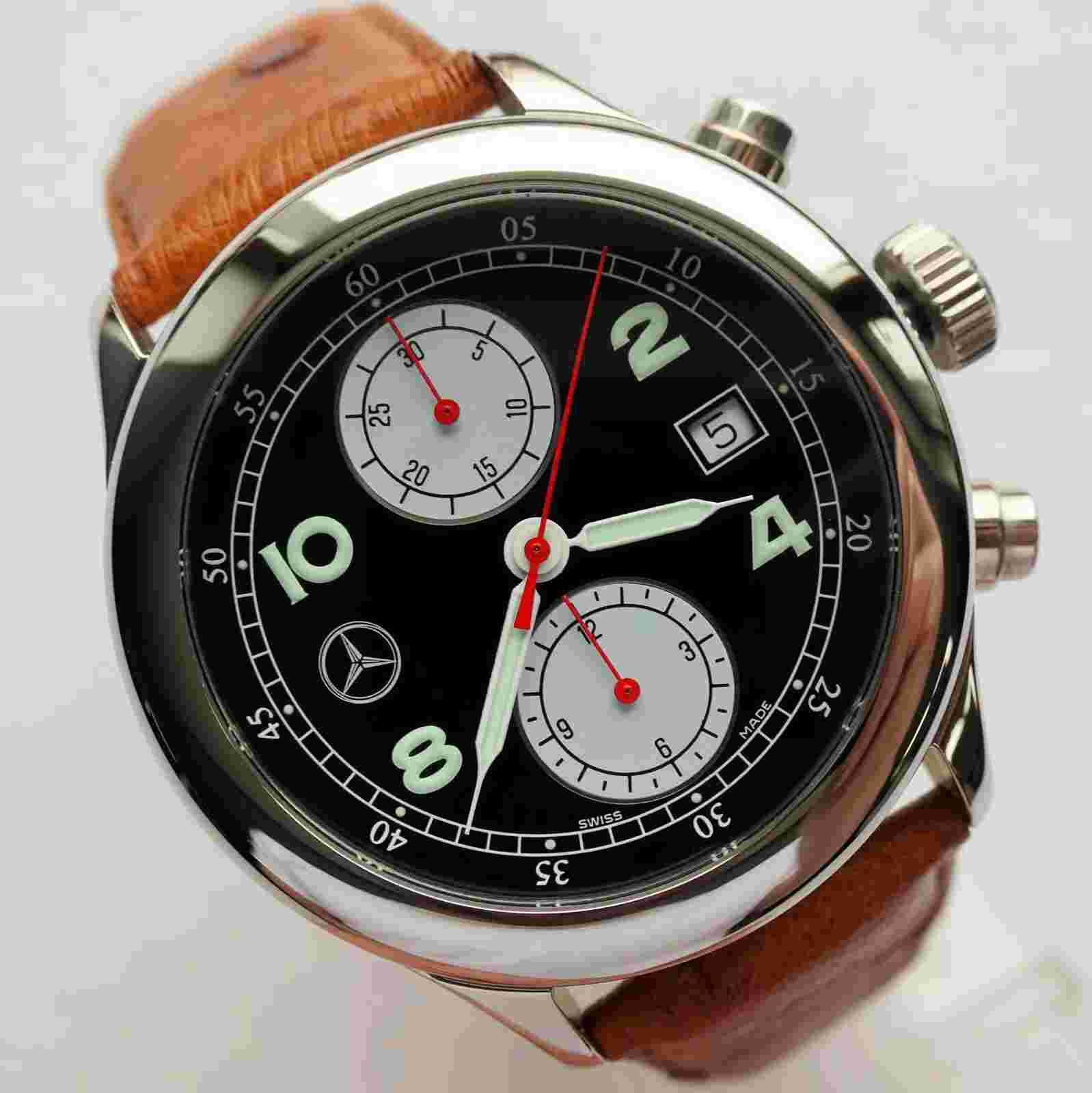 Mercedes Benz AMG Car Accessory Driver Aviator Swiss Automatic Chronograph Watch