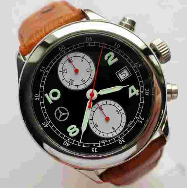 Mercedes Benz AMG Car Accessory Driver Aviator Swiss Automatic Chronograph Watch