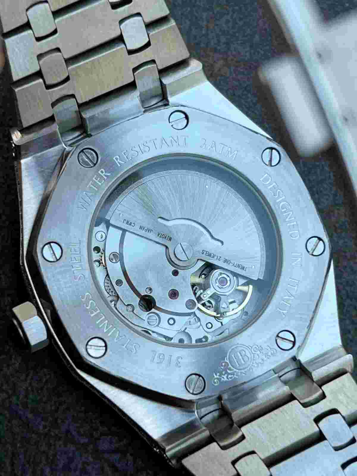 Real Mens MOISSANITE Watch Iced Automatic Skeleton 44mm HipHop Pass Diamond Test