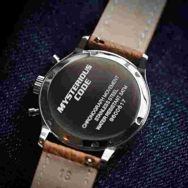 Mysterious Code Men Chronograph Watch Panda Quartz Wristwatch VK64 Triple Window