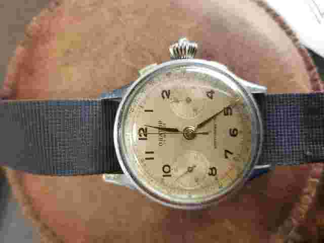 Orator WWII Vintage British Army Military 3-Button Chrono Landeron 47 FLYBACK