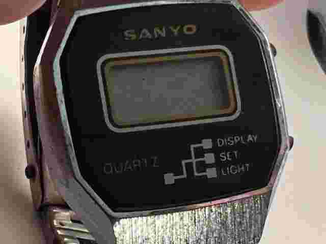 Vintage Sanyo Alarm Stainless Steel Not Working Parts Or Repair Quartz Watch Old