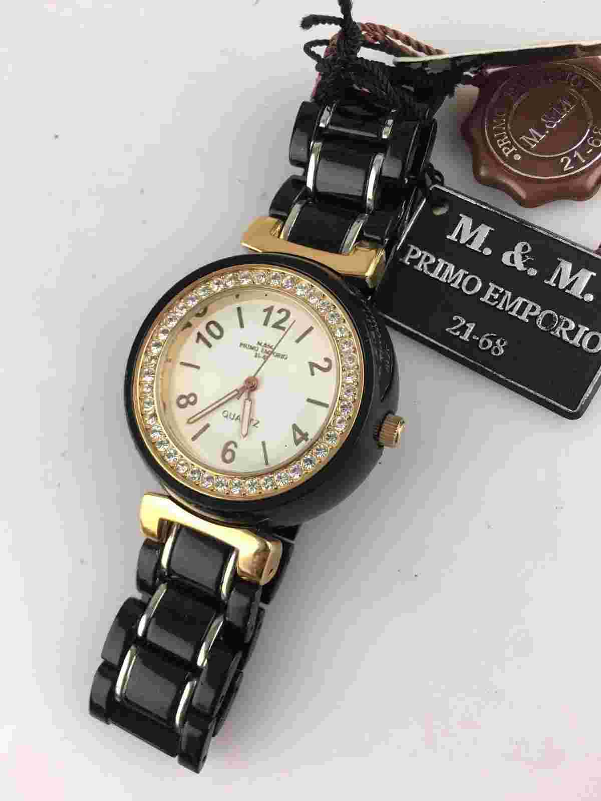 Watch M&M Primo Emporio Bracelet Quartz Women's Polycarbonate strass Black