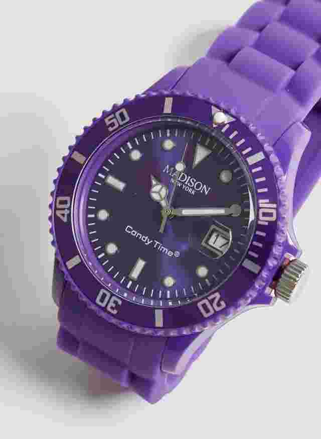 Madison New York Candy Time Original Silicone Quartz Watch in Purple