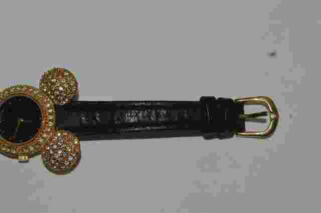 Disney Time Works Mickey Mouse Watch Quartz 25mm Jeweled Bezel Used Tested Works