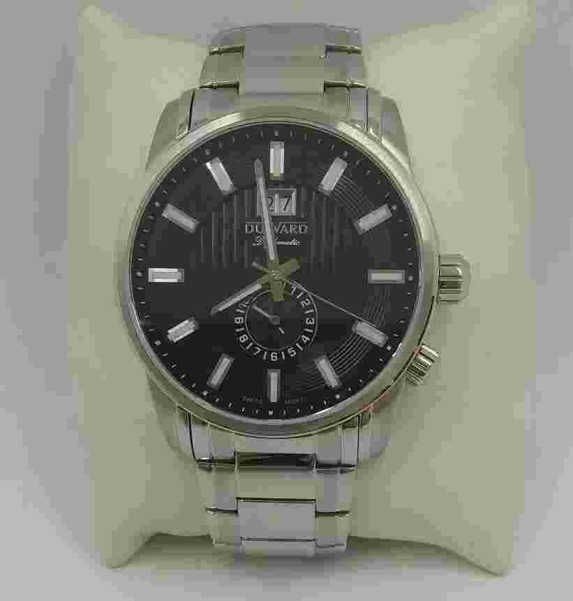 Duward Diplomatic 100M WR. Double Time. Sapphire Crystal. Swiss Movement. Black.