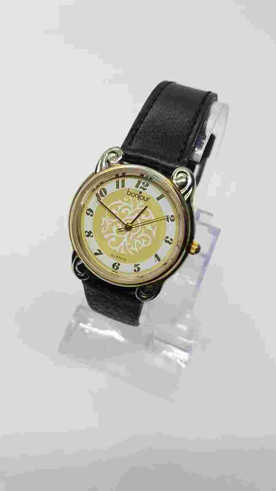 Bonjour Quartz French Elegant Art Deco Modern Watch for Men and Women Silver