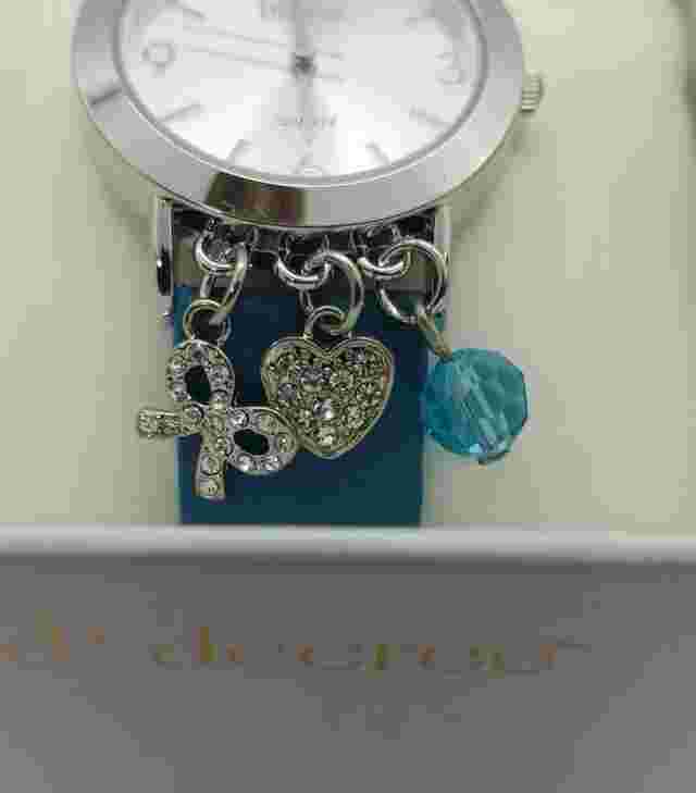 Decree Womens Ladies Wrist Watch w/  Charms - Blue Band - Quartz - NEW - NIB