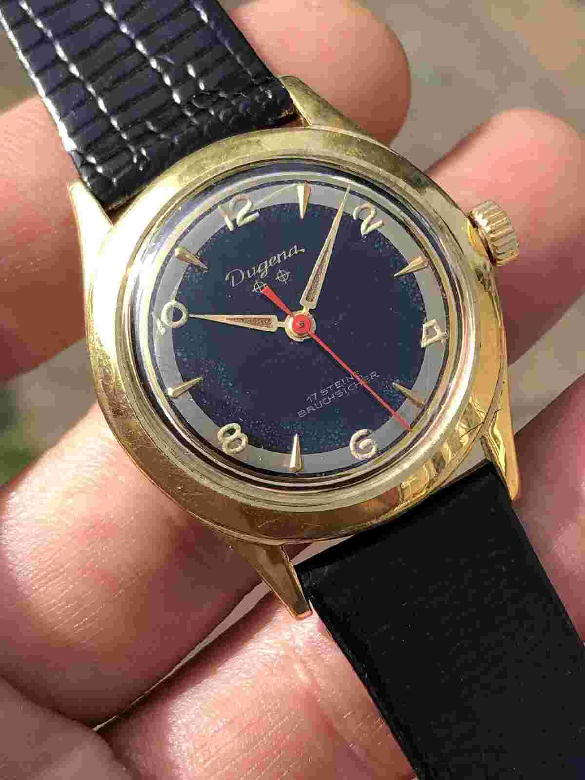 1940s Dugena Gold Plated Mens Watch 33mm Cal. Osco 52