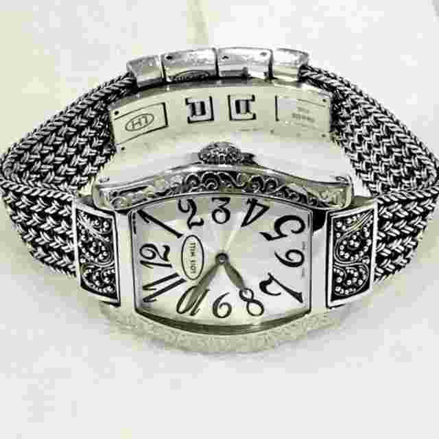LOIS HILL STERLING SILVER SWISS TONNEAU WATCH RARE