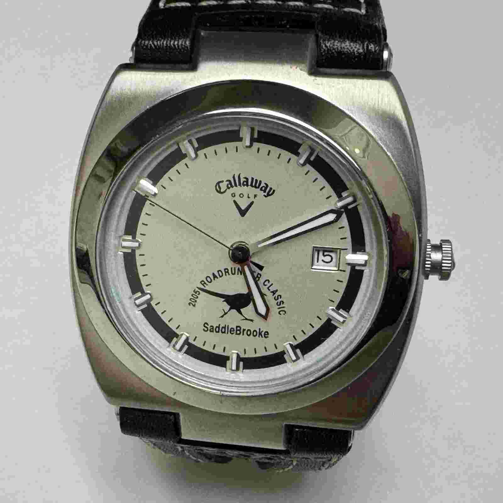 Callaway Golf Quartz Watch 05 Roadrunner Classic Men Silver Steel 50m New Batter