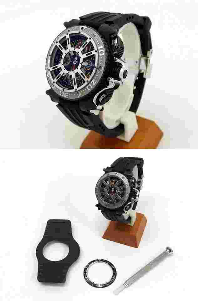 AQUANAUTIC King Sub Commander DAY DATE Chronograph Black 300M  #022