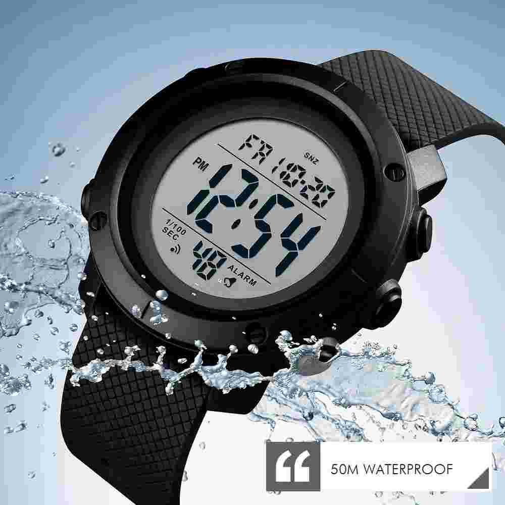 SKMEI Outdoor Mens Sports Watches 50m Waterproof LED Digital Wristwatch AM9