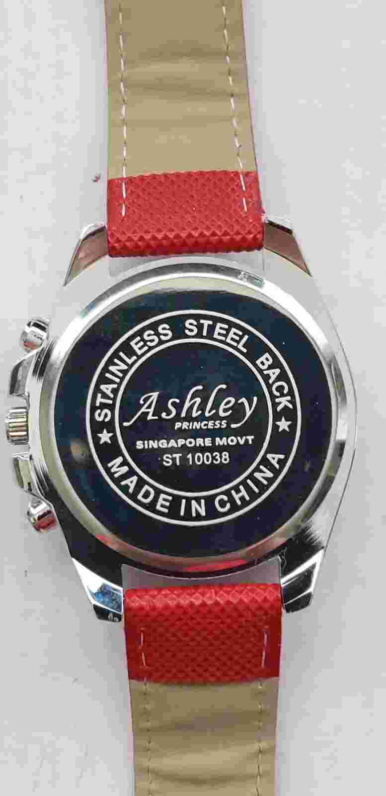 Ashley Princess Watch Women's. SS Case. Crystal Accents. New Battery