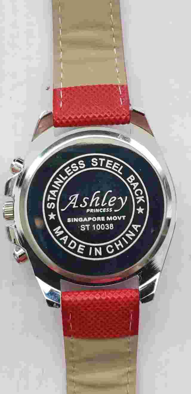 Ashley Princess Watch Women's. SS Case. Crystal Accents. New Battery