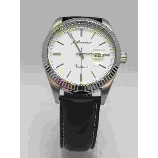 J Brackett Mens Watch Verona Leather Band 43mm Japanese Miyota Quartz