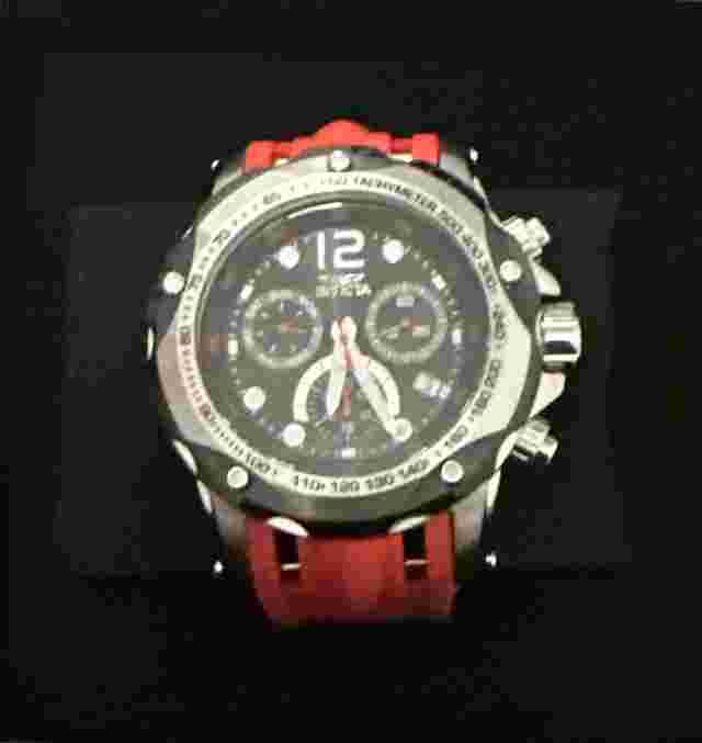 Invicta Speedway 33934 Turbo Cruise Swiss Red Silicone Band Black Dial Men Watch