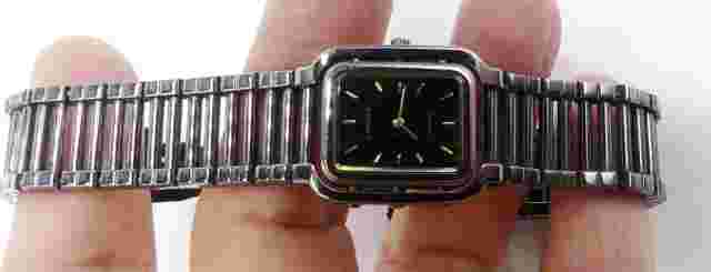 Vintage black dial stainless steel  & gold tone Lasalle lady quartz lady wristwa