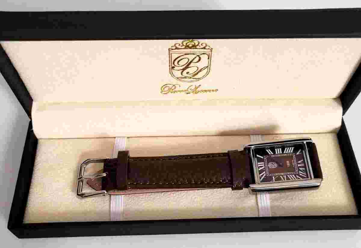 ️NEW GIFT SET Pierre Lucerne Root Beer 1888 Swiss Inspired Mens Tank Watch