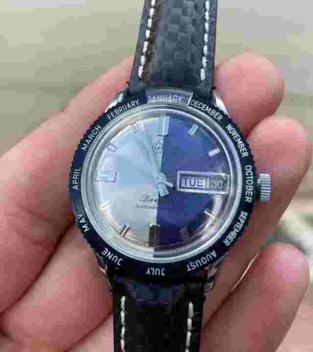 BULER DAUPHIN RARE DIVERS MENS WATCH SWISS MADE 36MM MECHANICAL WATCH GREAT COND