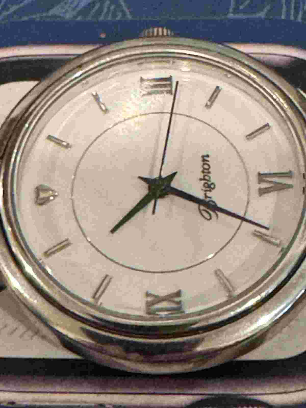 Brighton Watch Meridian Swing In Tin Silver Tone Battery Run