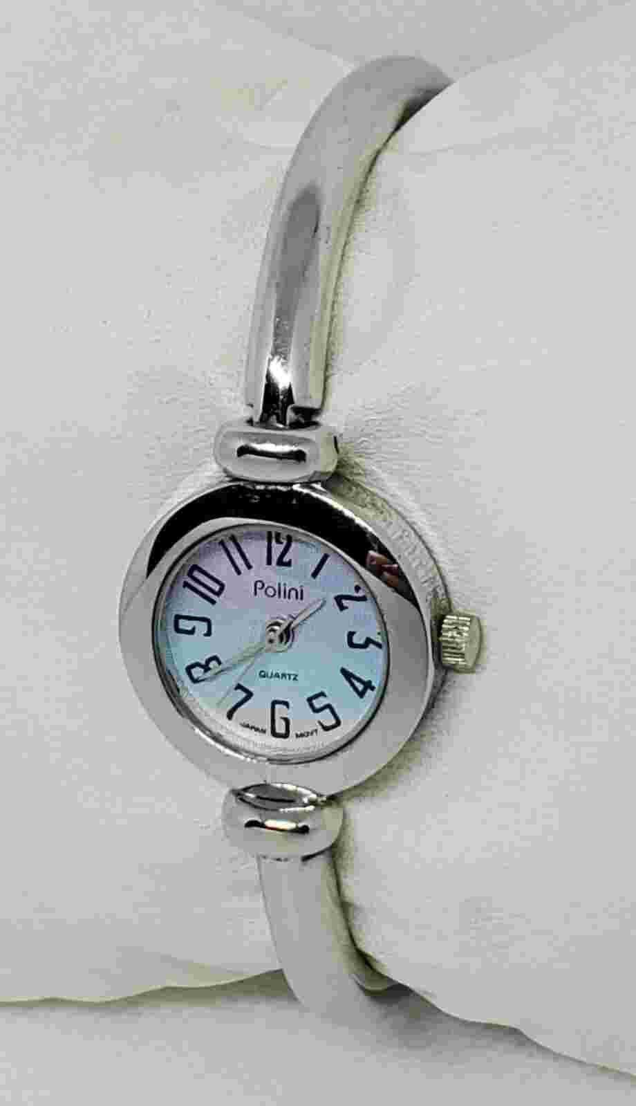 Ladies Polini Round Silver Tone Multicolor Pastel Dial Analog Quartz Watch D3