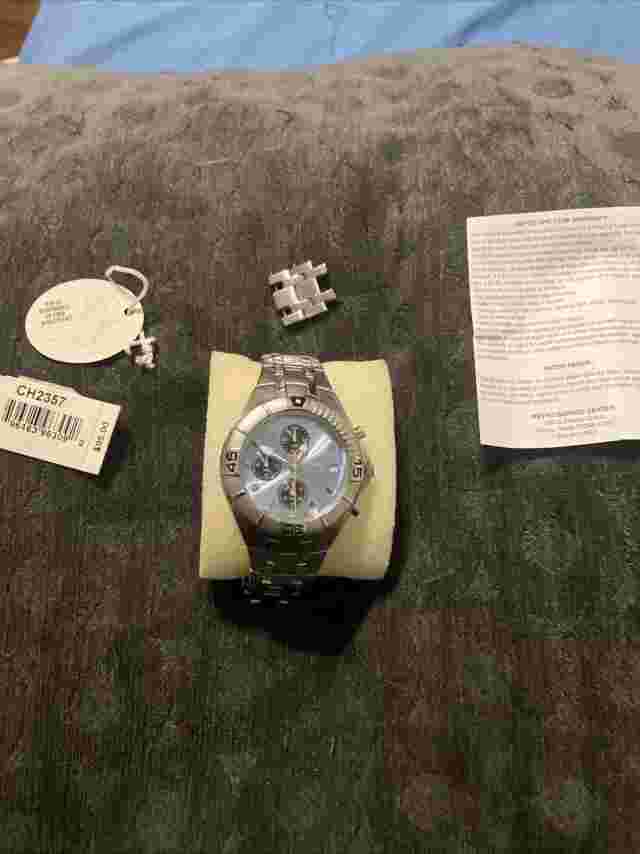 Fossil Blue Watch Men's Model Ch-2357 All Stainless Steel 100m