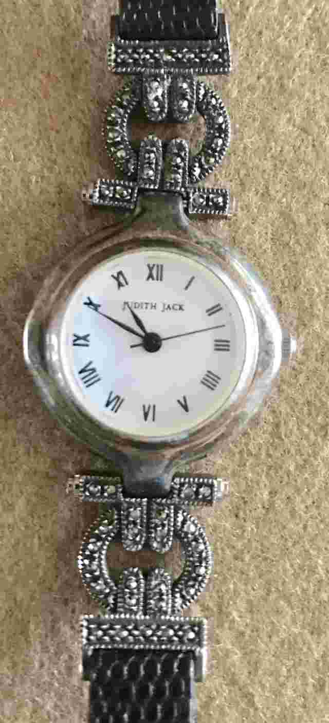 JUDITH JACK SILVER & MARCASITE WOMEN'S WRIST WATCH WRISTWATCH