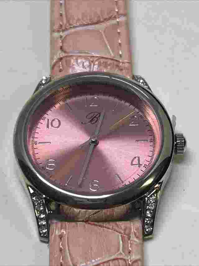 BURGI Womens  WRISTWATCH PINK LEATHER BAND