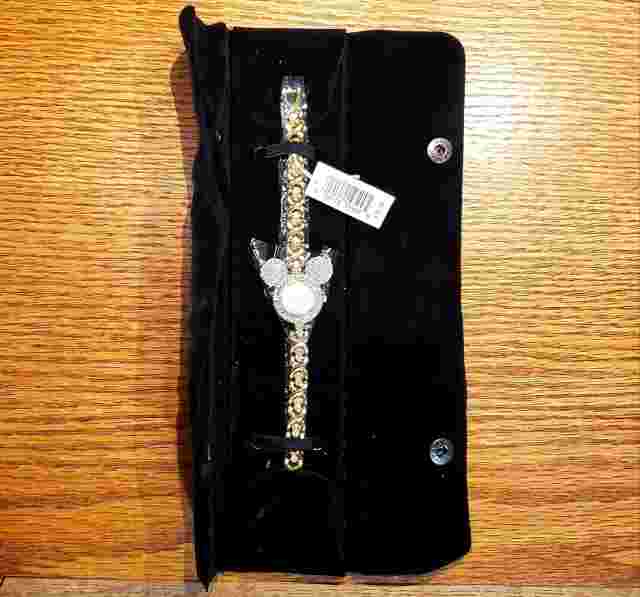 Disney Time Works Women's Mickey Mouse watch with crystals and pouch - NEW, MINT