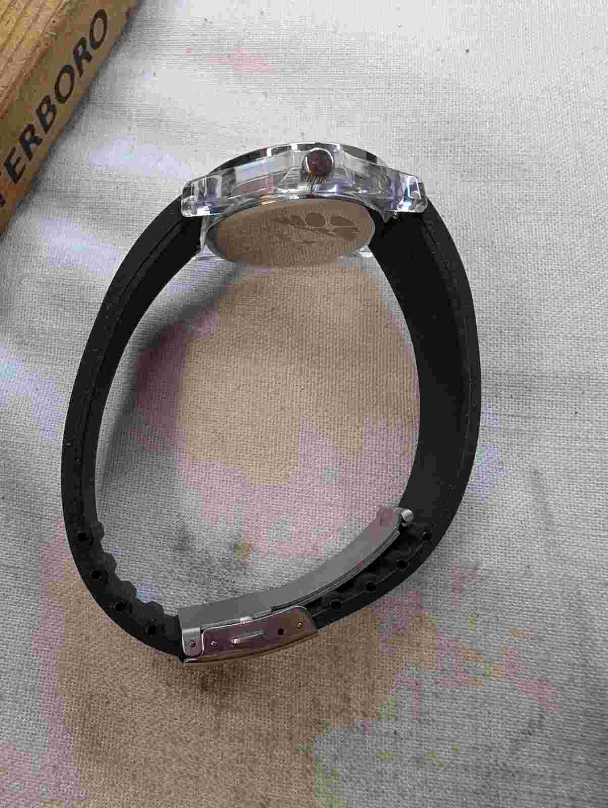 Ladies FasTrack Quartz White Dial On Rubber Band Acrylic Case - Running