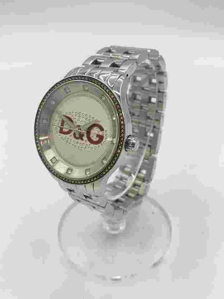 D&G Quartz Analog Watch Silver Stainless Near Mint JAPAN