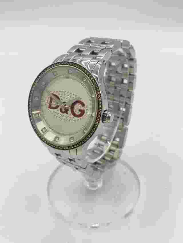 D&G Quartz Analog Watch Silver Stainless Near Mint JAPAN