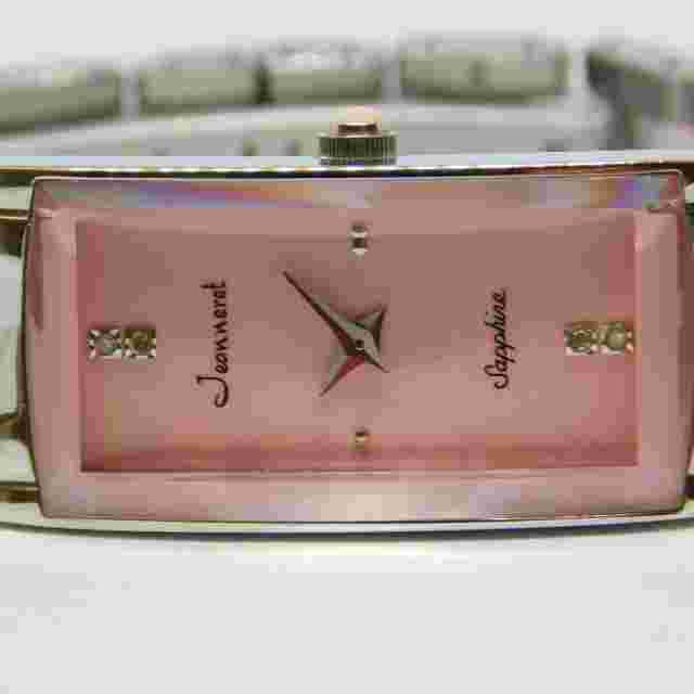 Jeanneret 0126 Sapphire Quartz Analog Women's Watch Sz. 5 3/4" Battery
