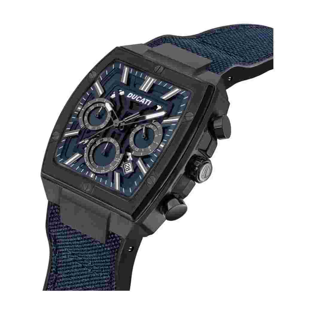 Ducati Chronograph Blue Strap Blue Square Dial Watch DTWGO0001004