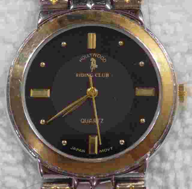 HOLLYWOOD RIDING CLUB Men's Gold Tone Quartz Watch * FREE SHIPPING