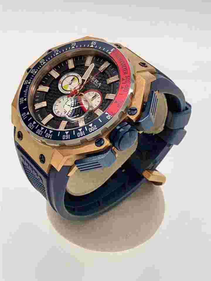 BRERA OROLOGI BRGTC5405 Quartz Analog Rubber Black Navy Junk JAPAN