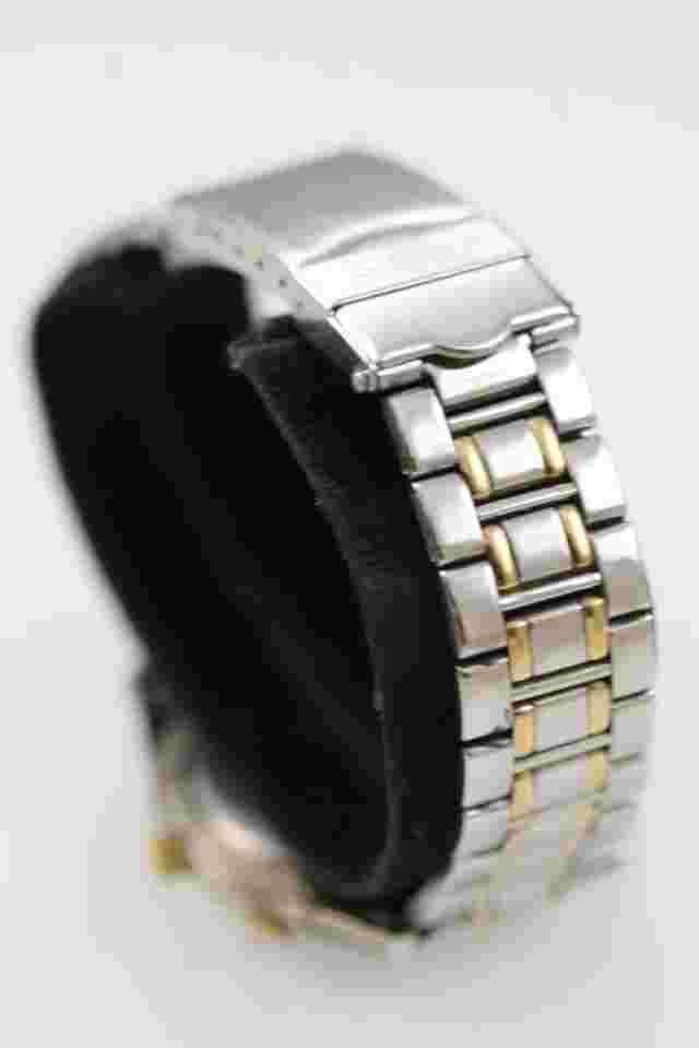 Victory Watch Men Silver Gold Stainless Steel Water Resist Battery Green Quartz