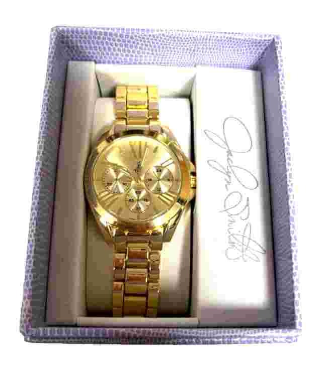 Jaclyn Smith Ladies' Round Gold Tone Analog Wristwatch Gold Tone Metal Watch