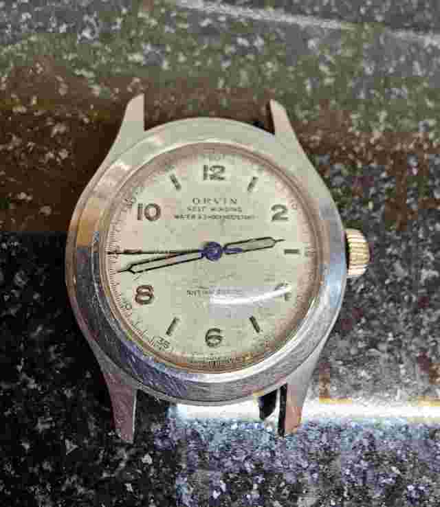 Vintage Orvin Automatic Military 1940’s Wristwatch Runs