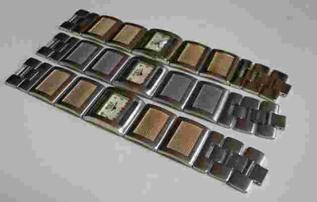 Party Wear Women's Silver & Gold Finish Bracelet Fashion Watch