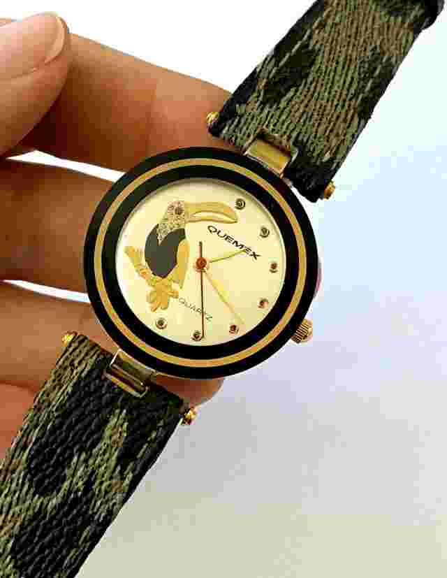 Quemex Quartz Parrot Japan Movt Ladies Wrist Watch Beauty Runs