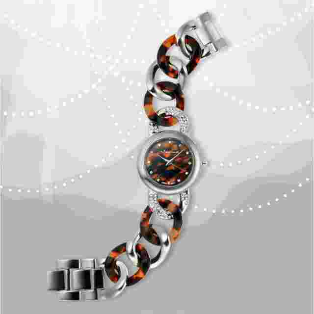 NEW Jeanneret 9434 Womens Antoinette Two Tone Crystals Analog Cute Fashion Watch