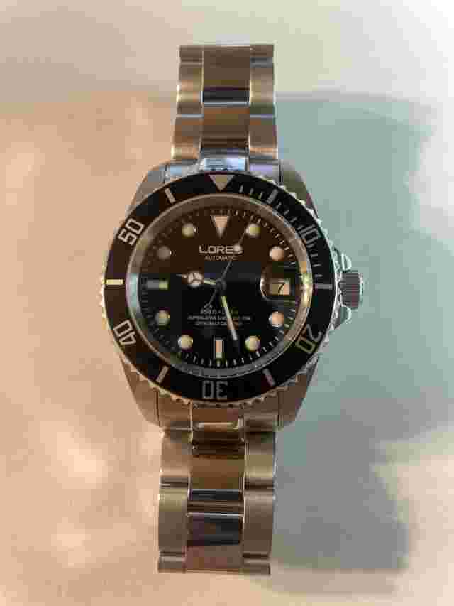 Loreo Mens Diver Automatic Date L9201G Black Dial - USA Seller