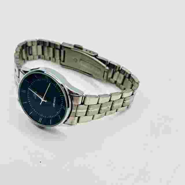 (B104) Fine Mens Longbo Silver Plate Quartz Wristwatch