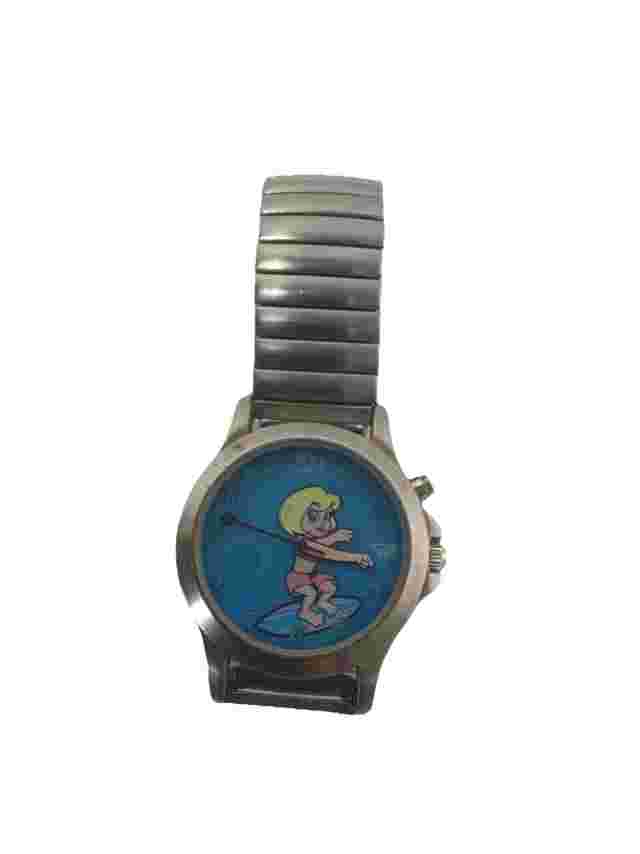 Roxy Quiksilver RX1752 Women's 32mm Surfer Girl Moving Arms Backlight Watch RARE