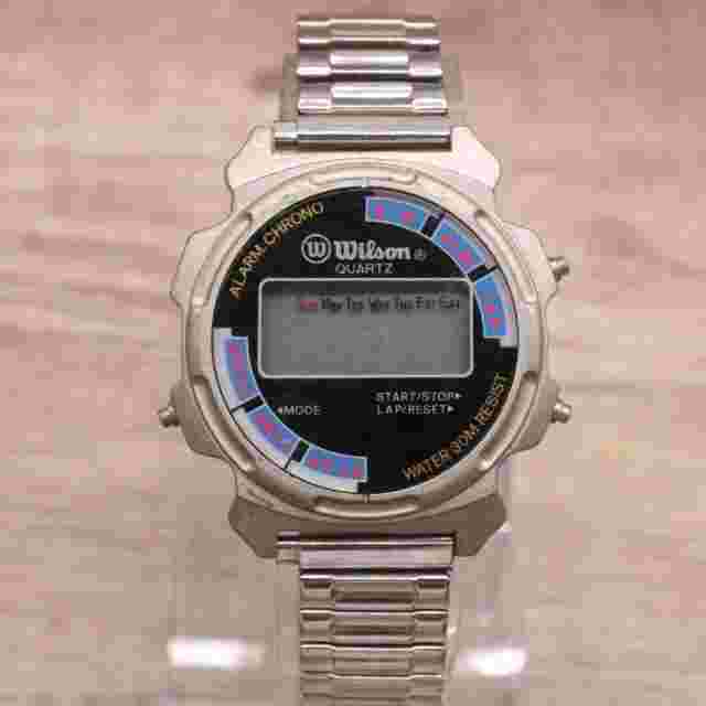 Vintage Wilson Digital Watch Mens Silver Tone Stainless Steel WR 30 m Y2k