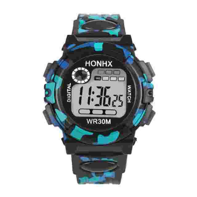 HONHX Kids Child Boy Girl Waterproof Sport Watch Camouflage Digital Quartz Watch